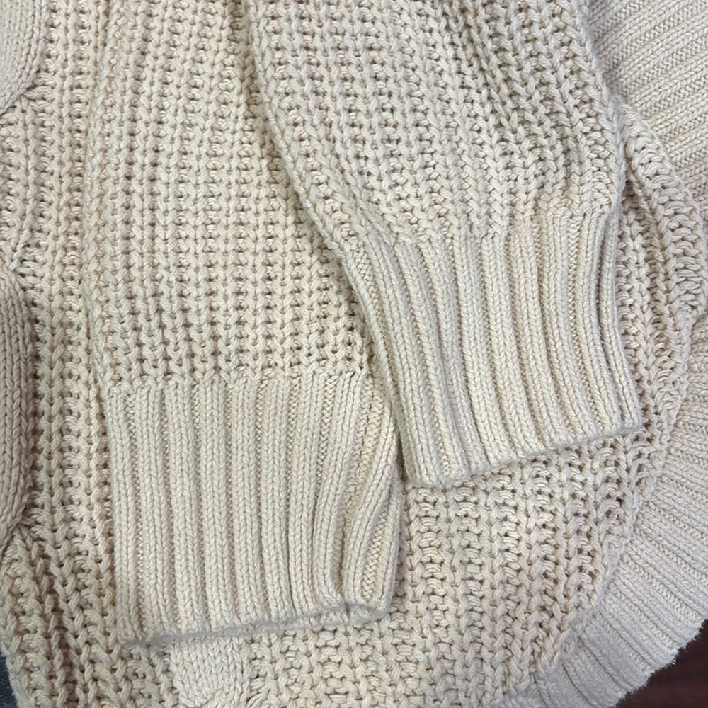 Express Beige Cable Knit Cowl Sweater - Picture 5 of 5